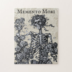 Vintage Memento Mori Skelett Puzzle