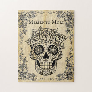 Vintage-Memento-Mori-Totenkopf Puzzle