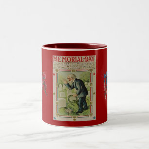 Vintage Memorial Day Die Gefallenen Zweifarbige Tasse