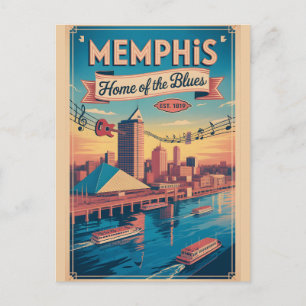 Vintage Memphis Tennessee Heimat des Blues Retro Postkarte