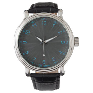 Vintage men’s watch with black leather strap armbanduhr
