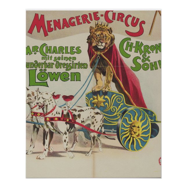 Vintage Menagerie Circus Poster (Vorderseite)
