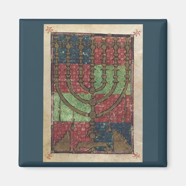 Vintage Menorah, Lichtfestival Happy Hanukkah Magnet (Vorne)