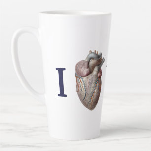 Vintage-Menschliche Anatomie, ich liebe dich Herz Milchtasse