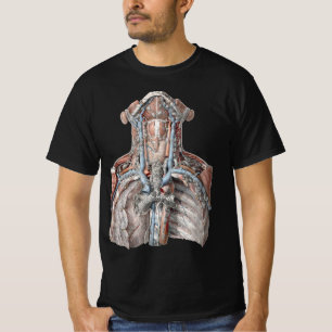 Vintage menschliche Anatomie Kehle, Hals, Brust, R T-Shirt
