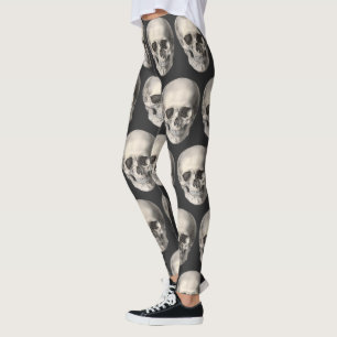 Vintage Menschliche Anatomie Schädel, Halloween Sk Leggings