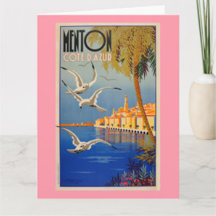 Vintage Menton Côte d'Azur Karte