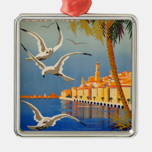 Vintage Menton Côte d'Azur Ornament Aus Metall