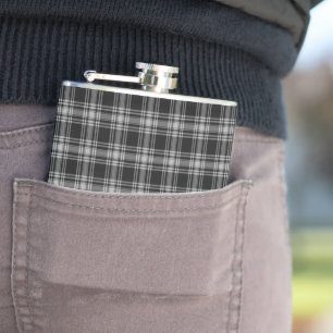 Vintage Menzies schwarzes Highland-Tartan der scho Flachmann