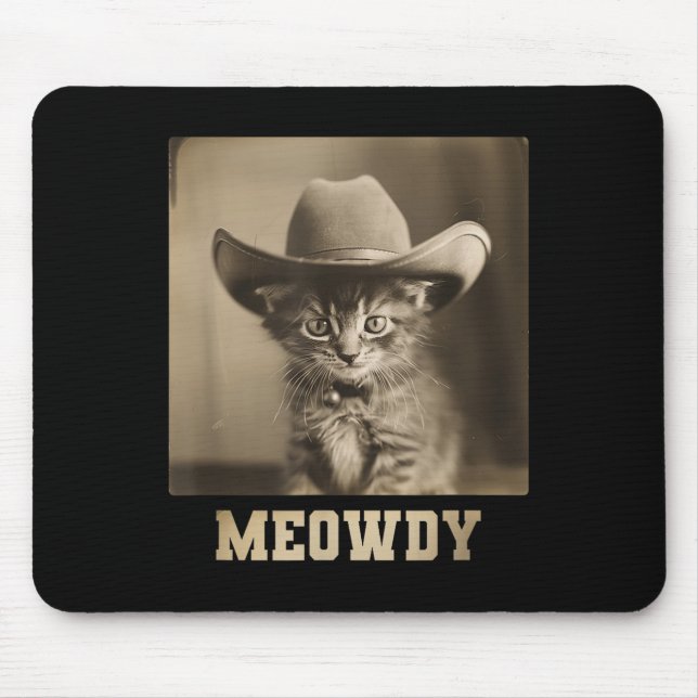 Vintage Meowdy Katze  Mousepad (Vorne)