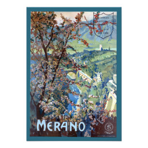 Vintage Merano Italien Reiseplakat Fotodruck