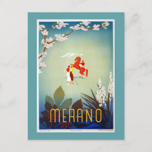 Vintage Merano Meran Italien Reise Postkarte