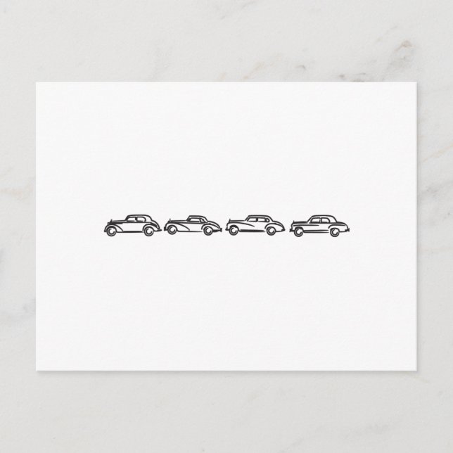 Vintage Mercedes-Modelle Postkarte (Vorderseite)