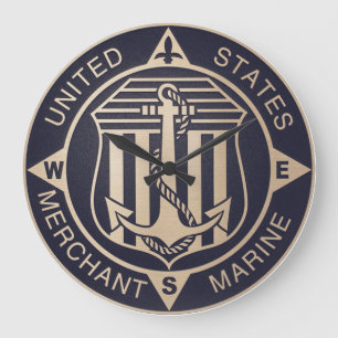 Vintage Merchant Marine Large Round Clock Große Wanduhr