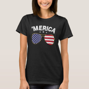 Vintage Merica 4. Juli USA Amerikanische Flagge Pa T-Shirt