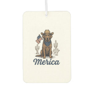 Vintage Merica Cowboy Hund Amerikanische Flagge Sh Autolufterfrischer