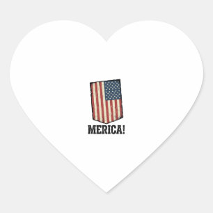 Vintage Merica Flagge Patriotes Grafik-Shirt_1 Herz-Aufkleber
