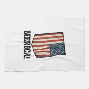 Vintage Merica Flagge Patriotisches Grafik-Shirt_1 Geschirrtuch