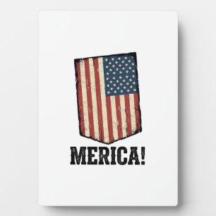 Vintage Merica Flagge Patriotisches Grafik T-Shirt Fotoplatte