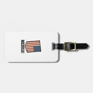 Vintage Merica Flagge Patriotisches Grafik T-Shirt Gepäckanhänger