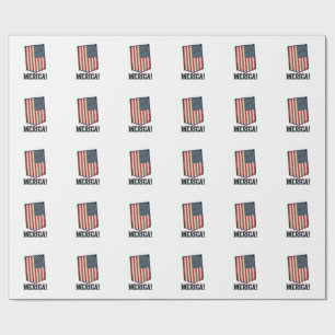 Vintage Merica Flagge Patriotisches Grafik T-Shirt Geschenkpapier