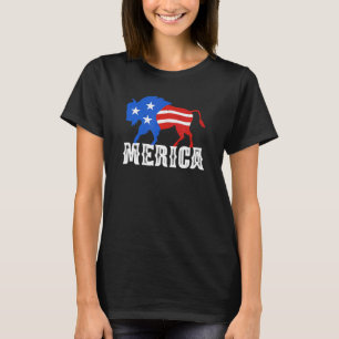 Vintage Merica Patriotic Bison Buffalo mit amerika T-Shirt