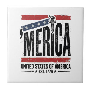 Vintage Merica Patriotisches abgenutztes Shirts-De Fliese