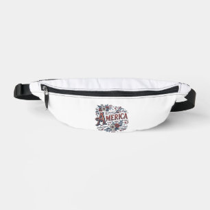 Vintage Merica Patriotisches Blumenhemd-Design_1 Bauchtasche