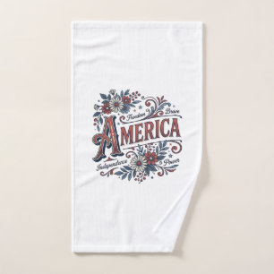 Vintage Merica Patriotisches Blumenhemd-Design_1 Handtuch