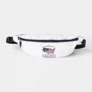 Vintage Merica patriotisches Flaggen-Karten-Shirt- Bauchtasche