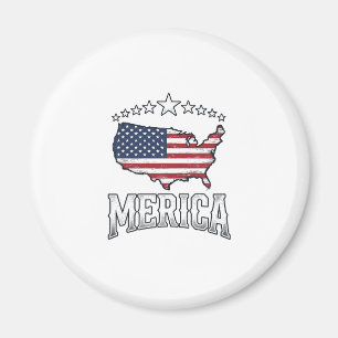 Vintage Merica Patriotisches Flaggen-Karten-Shirt- Magnet