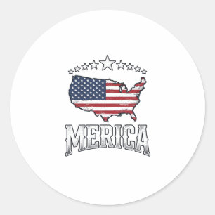 Vintage Merica patriotisches Flaggen-Karten-Shirt- Runder Aufkleber