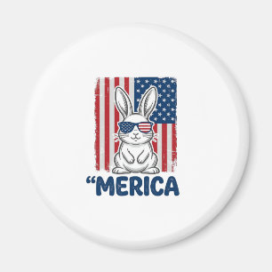 Vintage Merica Patriotisches Hasen-Shirt Design_1 Magnet