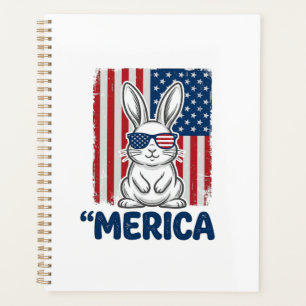 Vintage Merica patriotisches Hasen-Shirt Design_1 Planer