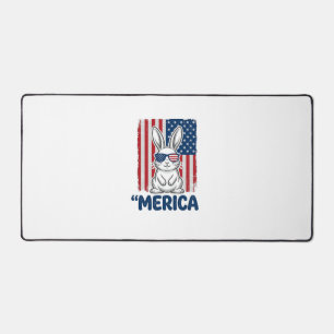 Vintage Merica Patriotisches Hasen-Shirt Design_1 Schreibtischunterlage