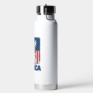 Vintage Merica Patriotisches Hasen-Shirt Design_1 Trinkflasche