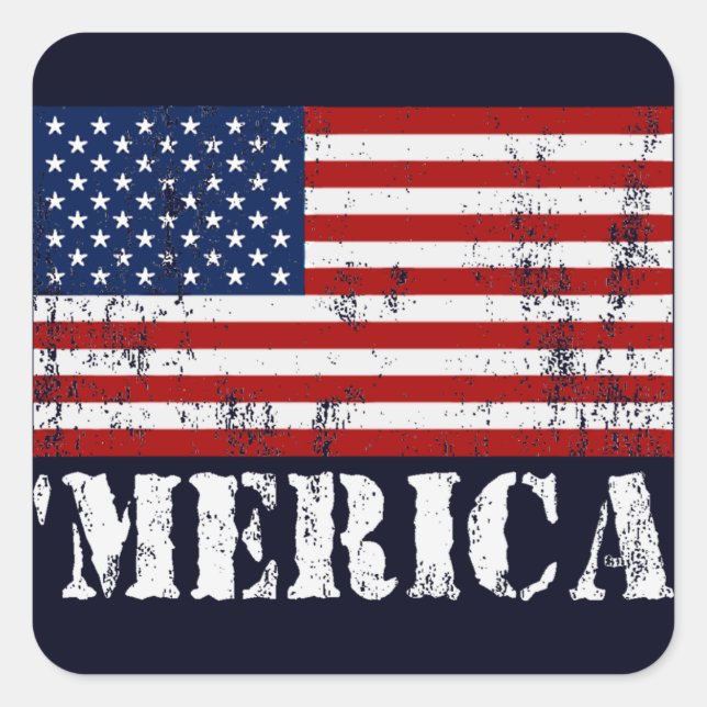 Vintage "MERICA U.S. Flag Stickers (Vorderseite)