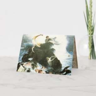 Vintage Mermaid-Grußkarte Karte