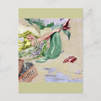 Vintage Mermaid in Farbe Postkarte