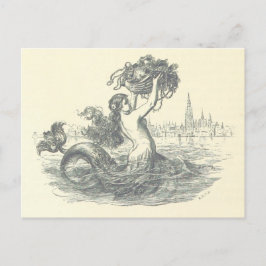 Vintage Mermaid Postkarte