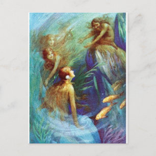 Vintage Mermaid Postkarte