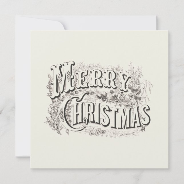 VINTAGE "MERRY CHRISTMAS" CHRISTMAS GREETING CARD (Vorderseite)