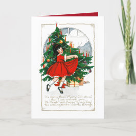 VINTAGE MERRY CHRISTMAS GREETCARD KARTE