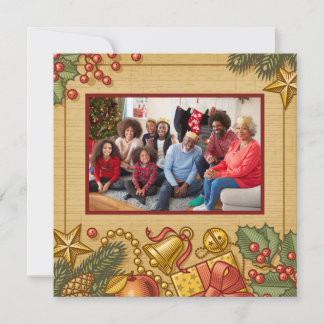 Vintage Merry Christmas New Year card Feiertagskarte