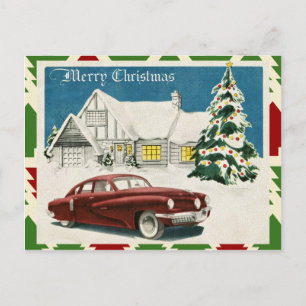 Vintage Merry Christmas Postkarte