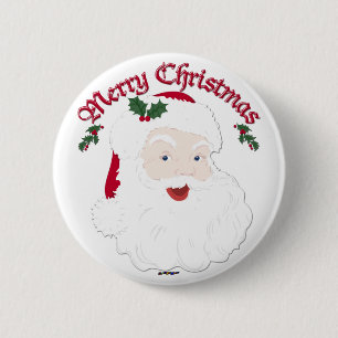 Vintage Merry Christmas Santa - Drehbuch Button