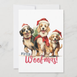 Vintage Merry Woofmas Welpe Design Niedliche Haust Feiertagskarte