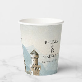 Vintage Messe Burg Rustikale Waldhochzeit Pappbecher