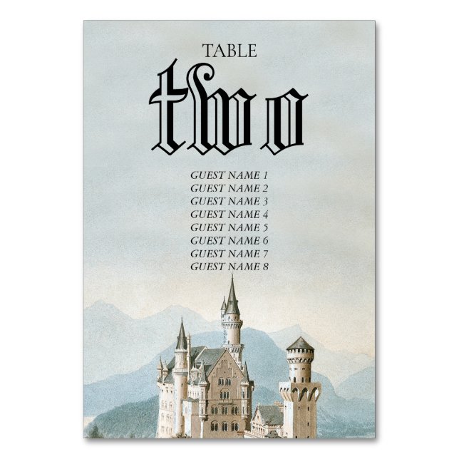 Vintage Messe Burg Rustikale Waldhochzeit Tischnummer (Vorderseite)