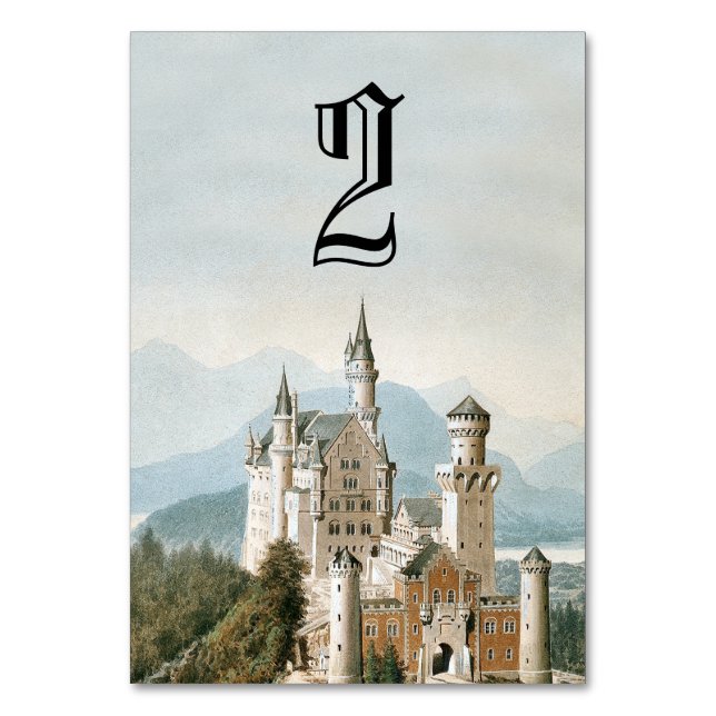 Vintage Messe Burg Rustikale Waldhochzeit Tischnummer (Vorderseite)